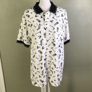 K.T Golf Golf Print Polo Shirt Size L